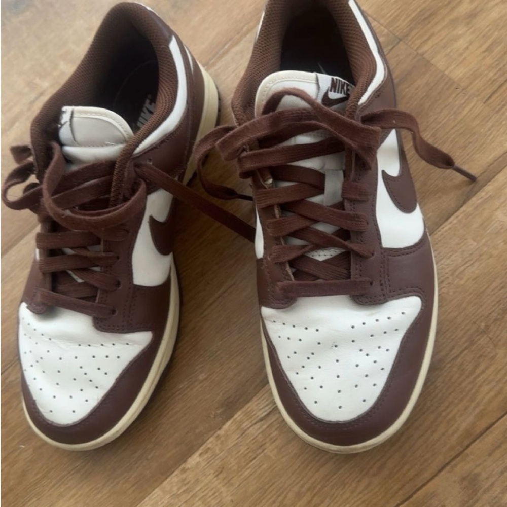 Nike Men's Chocolate Brown and White Sneakers